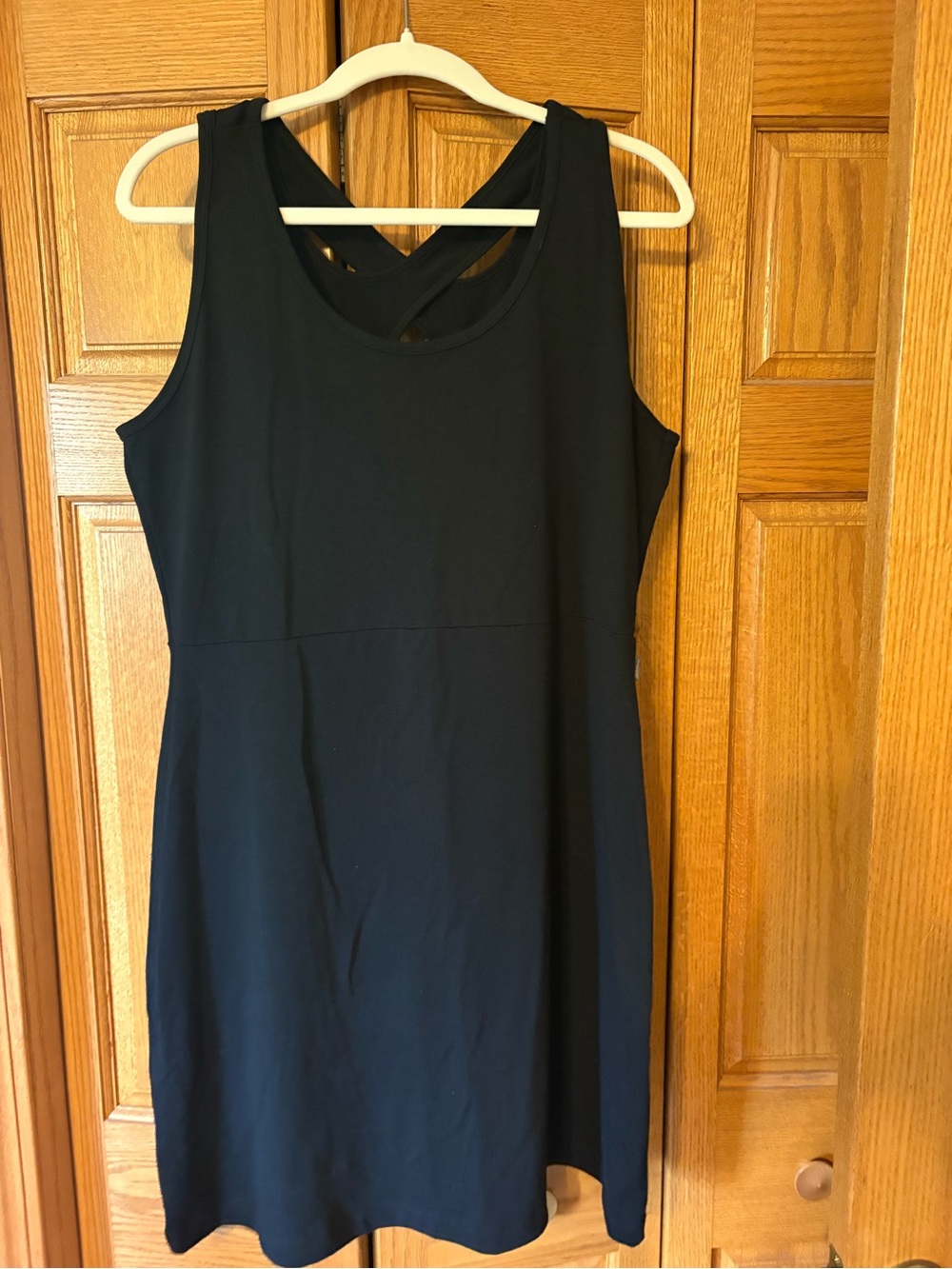 Eddie Bauer Black Sleeveless Crossback Mini Dress